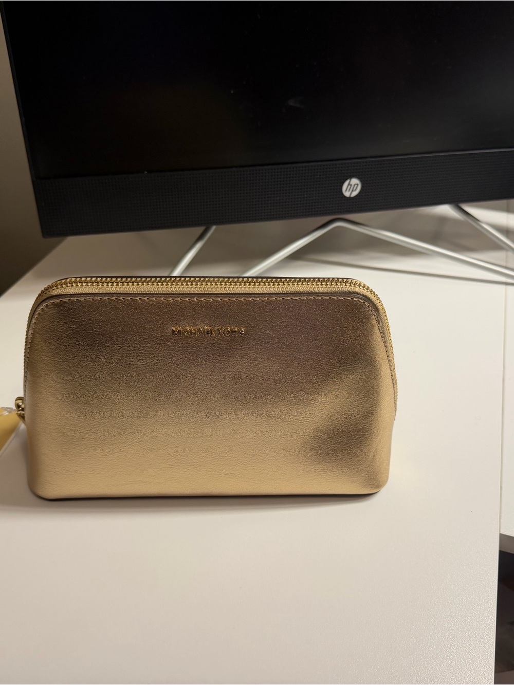 Michael Kors Metallic Gold Cosmetic Case